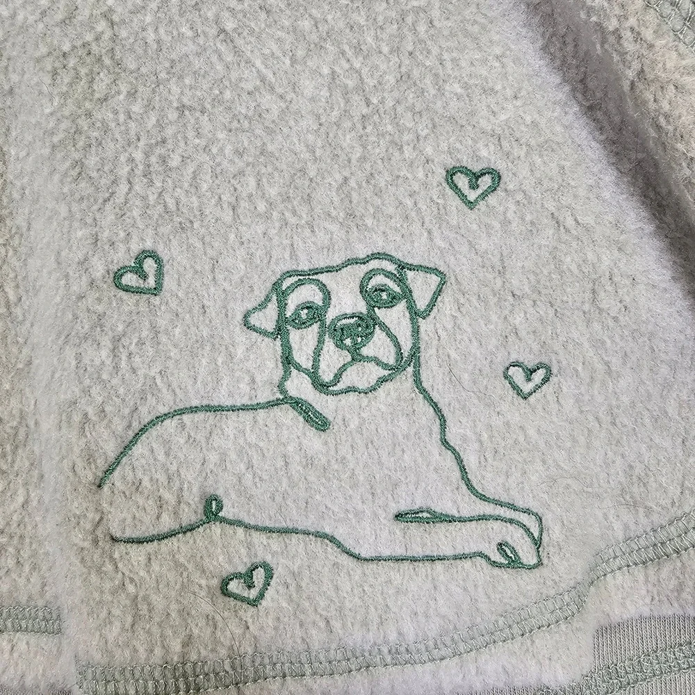 Boxercraft‎ Sage Green Fleece Lounge Shorts Embroidered Dog Heart Large NWT